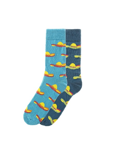Funky Steps Funky Steps Herrenstrümpfe Set mit Sombrero Motiv FSC228