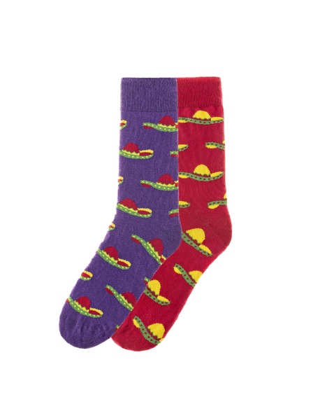 Funky Steps Funky Steps Herrenstrümpfe Set mit Sombrero Motiv FSC231