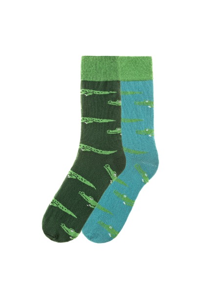 Funky Steps Funky Steps Herrenstrümpfe Set mit Krokodil Motiv FSC226