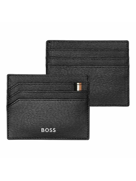 Hugo Boss Schwarzes Leder Kartenetui Hugo Boss Iconic HLC421A