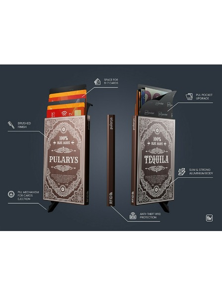 Pularys Pularys Dokumentenetui Tequila braun, gebürstetes Aluminium 191215502