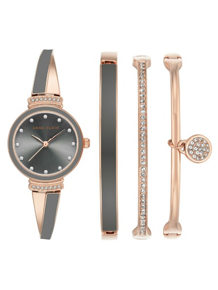 Anne Klein Roségoldenes Damen-Uhr- und Schmuck-Set Anne Klein