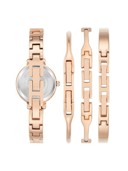 Anne Klein Roségoldenes Damen-Uhr- und Schmuck-Set Anne Klein