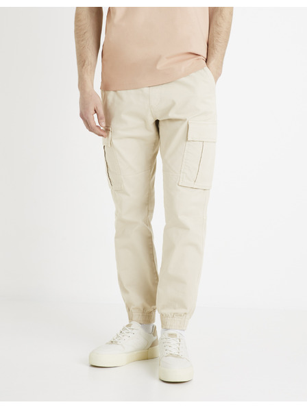 Celio Cremefarbene Herren Cargohose Celio Docar