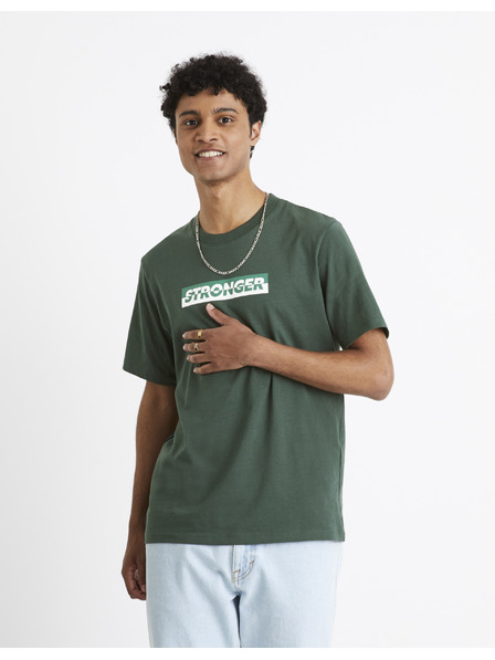 Celio Dunkelgrünes Herren-T-Shirt Celio Cefasto