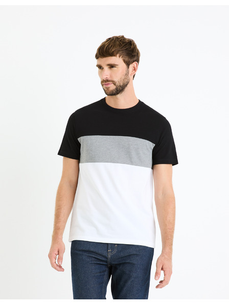 Celio Weißes und schwarzes Herrenhemd Celio Febloc