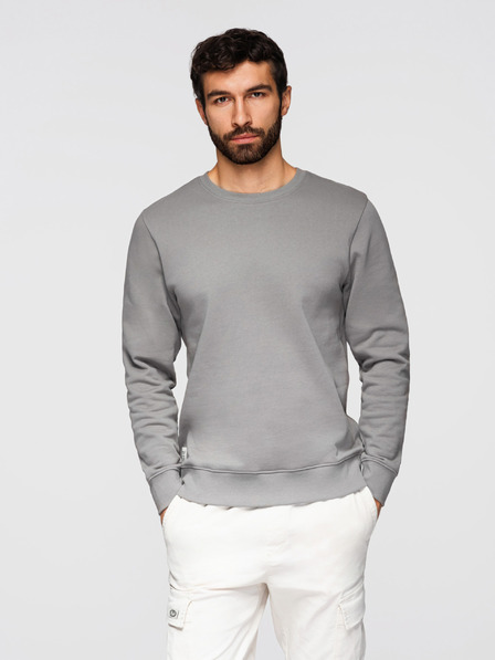 Ombre Clothing Herren-Sweatshirt BASIC mit Rundhalsausschnitt - grau Ombre Clothing