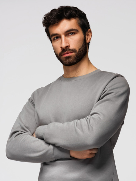 Ombre Clothing Herren-Sweatshirt BASIC mit Rundhalsausschnitt - grau Ombre Clothing