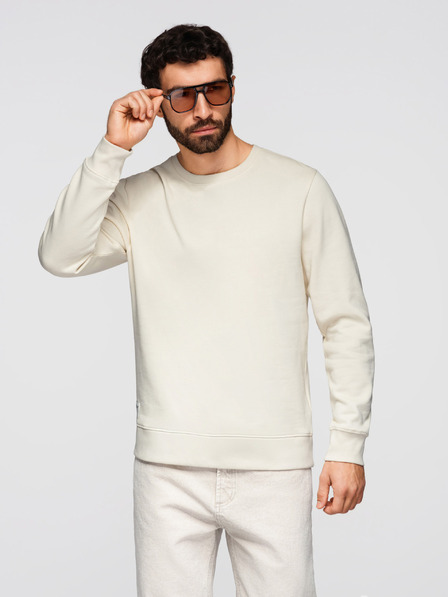 Ombre Clothing Herren-Sweatshirt BASIC mit Rundhalsausschnitt - creme Ombre Clothing