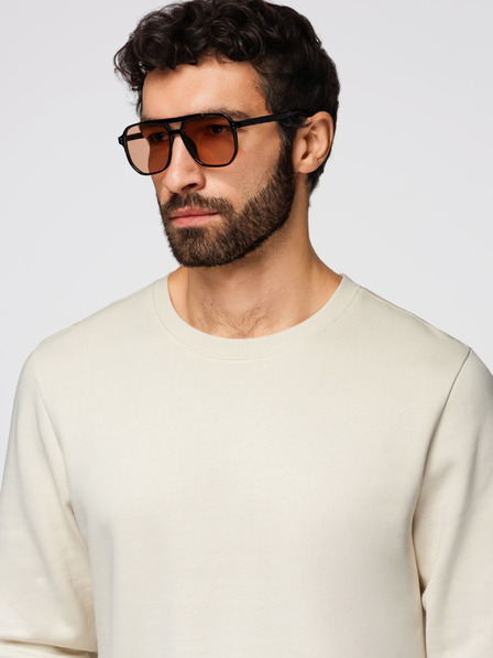 Ombre Clothing Herren-Sweatshirt BASIC mit Rundhalsausschnitt - creme Ombre Clothing
