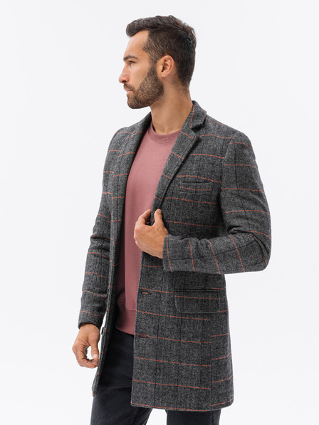 Ombre Clothing Schwarzer Herren Ombre Clothing Mantel C500