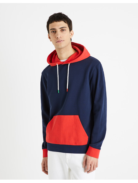 Celio Rotes und blaues Herren-Sweatshirt Celio Demultico