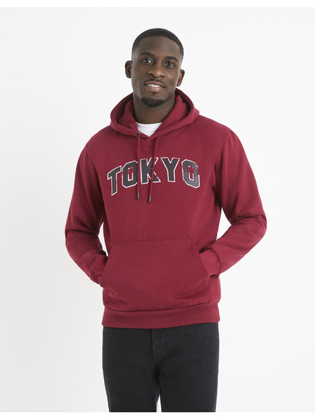 Celio Burgunderfarbener Kapuzenpullover Celio Vetokyo