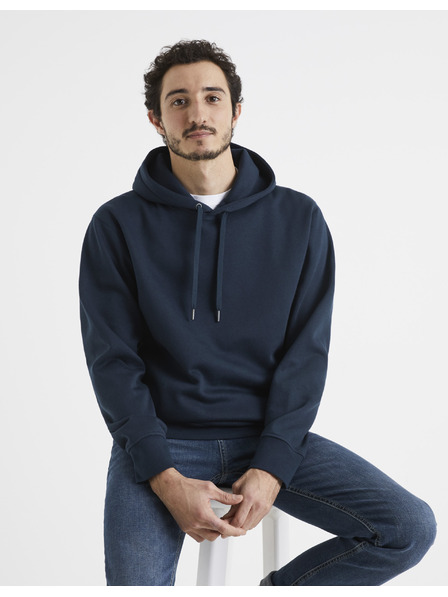 Celio Dunkelblauer Herren-Kapuzenpullover Celio Vesix