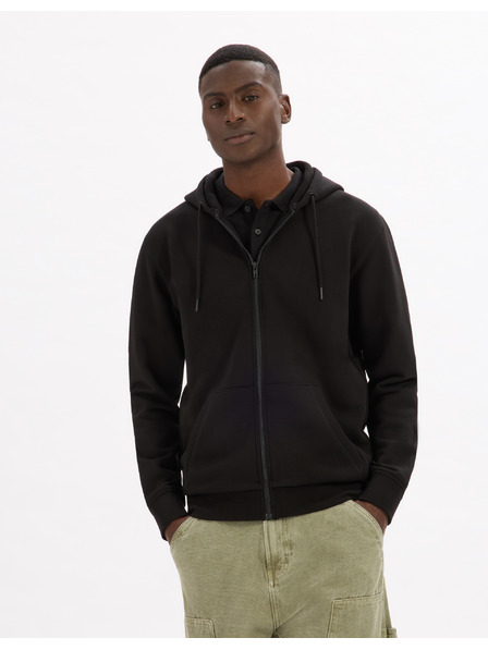 Celio Schwarzer Herren-Basic-Kapuzenpullover Celio Fethree