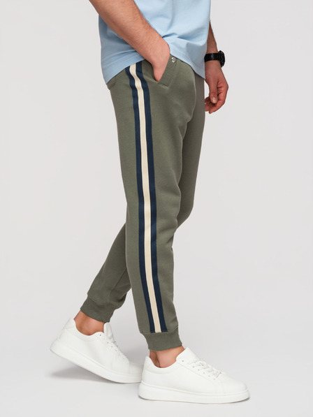 Ombre Clothing Herren-Sweatpants mit Abschluss und Ribbing an den Beinen - olivgrün V2 P1519 Ombre Clothing