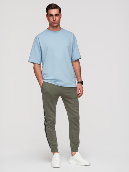 Ombre Clothing Herren-Sweatpants mit Abschluss und Ribbing an den Beinen - olivgrün V2 P1519 Ombre Clothing