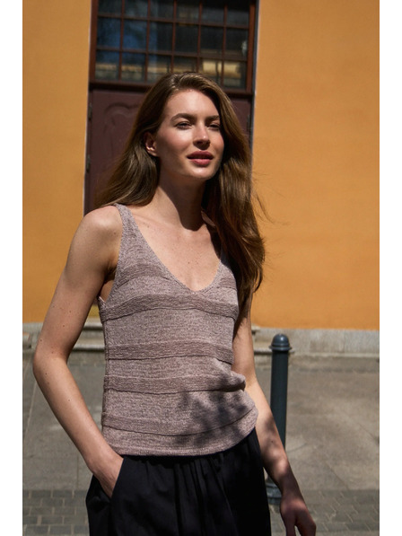 Moodo Beige Jersey-Top Moodo