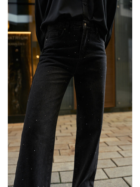Moodo Graue Jeans mit Strass Moodo