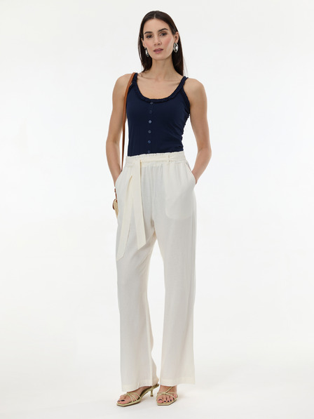Orsay Cremefarbene weite Damenhose ORSAY