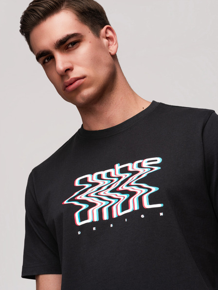 Ombre Clothing Herren Baumwoll T-Shirt mit Ombré Druck - schwarz V1 OM-TSPT-0286 Ombre Clothing