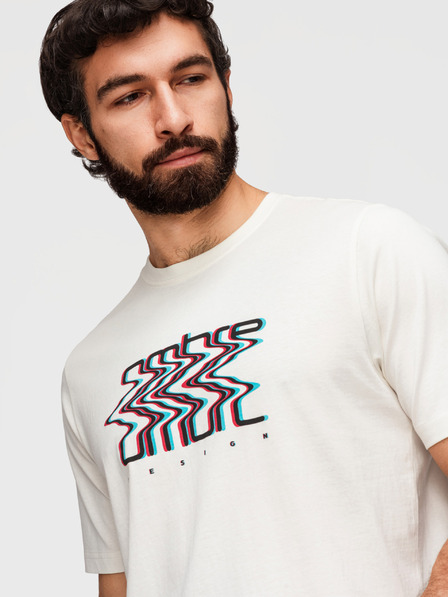 Ombre Clothing Herren Baumwoll T-Shirt mit Ombré Druck - weiß V2 OM-TSPT-0286 Ombre Clothing
