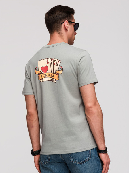 Ombre Clothing Herren Baumwoll T-Shirt Regular Fit mit Vintage Tattoo Druck - grau V1 OM-TSPT-0257 Ombre Clothing