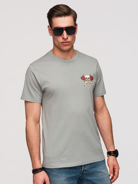 Ombre Clothing Herren Baumwoll T-Shirt Regular Fit mit Vintage Tattoo Druck - grau V1 OM-TSPT-0257 Ombre Clothing