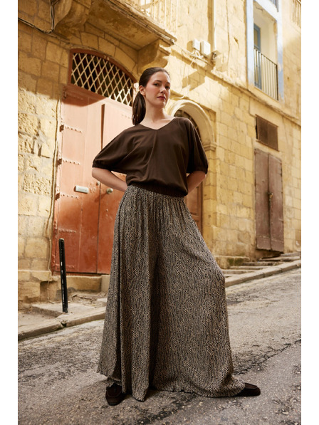 Moodo Cotton blouse brown Moodo