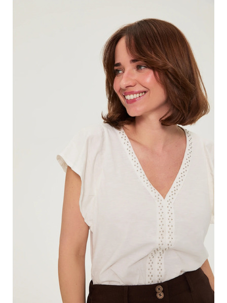 Moodo Beaded blouse white Moodo