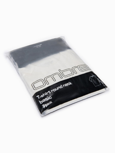 Ombre Clothing T-Shirt OM-TSBC-0291 - off white/off white/schwarz Ombre Clothing