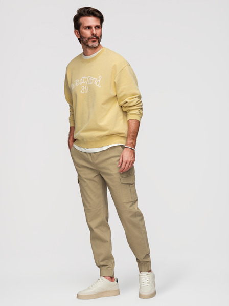 Ombre Clothing Herren-JOGGERY-Hose mit Reißverschluss-Cargotaschen - khaki V1 OM-PAJO-0290 Ombre Clothing