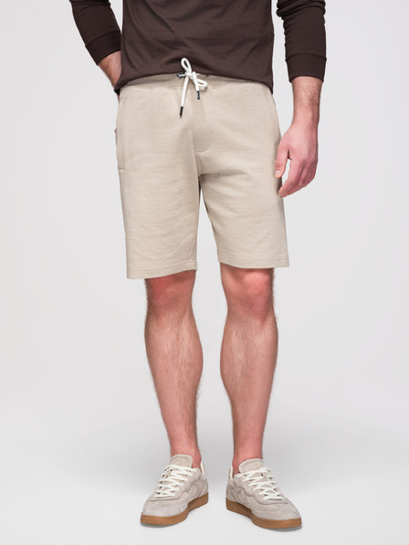 Ombre Clothing Herren-Baumwollshorts mit Schnüren und Taschen - hellbeige V1 OM-SRBS-0205 Ombre Clothing