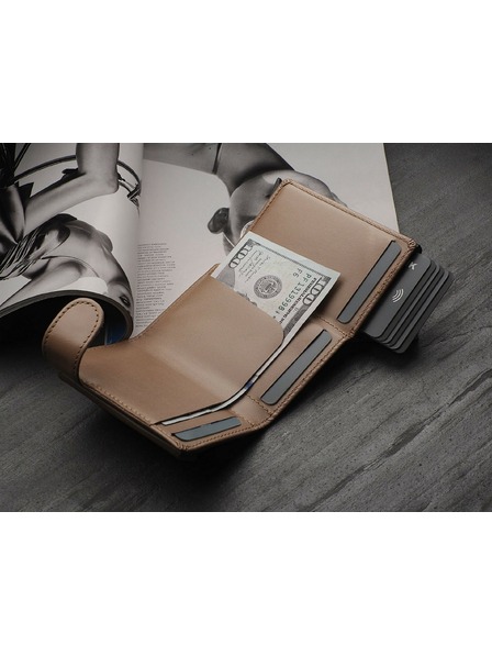 Pularys Unisex Ledergeldbörse Pularys Solo Max beige
