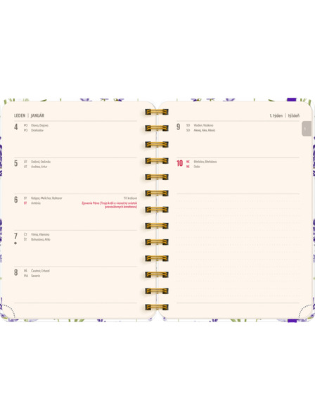 NOTIQUE NOTIQUE Spiralgebundenes 18-Monats-Tagebuch Petito – Lavendel 2026/2027, 13 x 18 cm