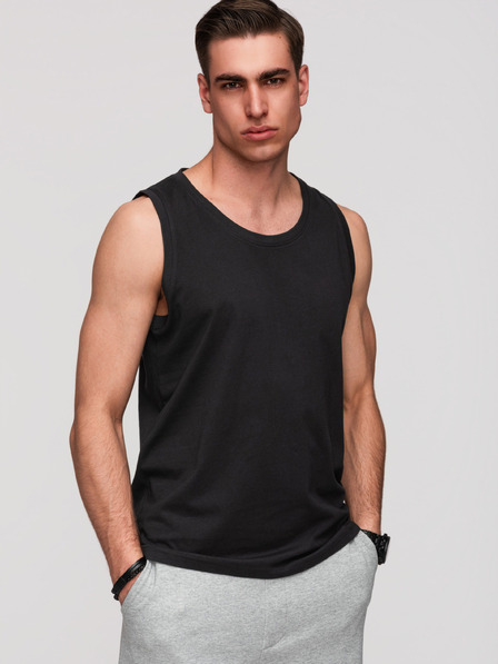 Ombre Clothing Herren-Baumwoll-Unterhemd BASIC - schwarz V3 OM-TSBT-0272 Ombre Clothing