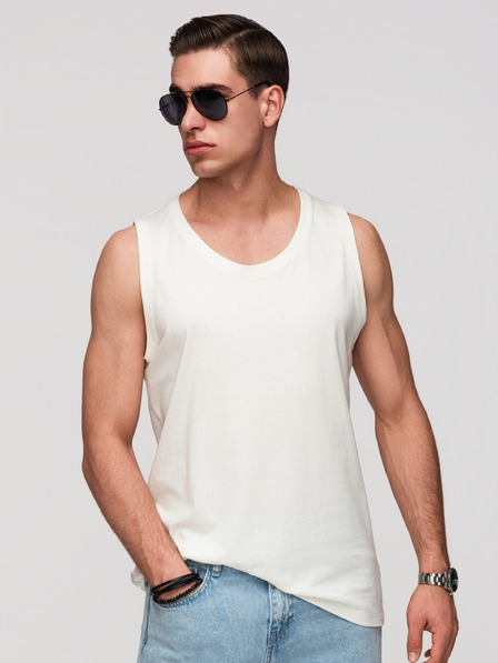 Ombre Clothing Herren-Baumwoll-Unterhemd BASIC - weiß V1 OM-TSBT-0272 Ombre Clothing