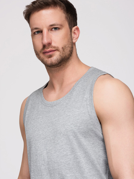 Ombre Clothing Herren-Baumwoll-Unterhemd BASIC - graumeliert V2 OM-TSBT-0272 Ombre Clothing