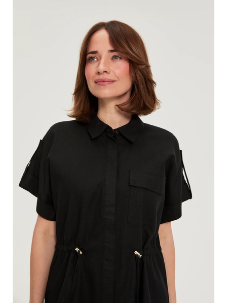 Moodo Schwarze Bluse mit Bindung Moodo