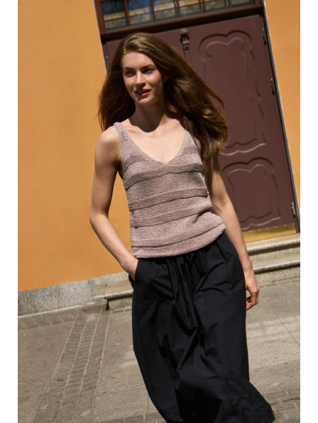 Moodo Beige Jersey-Top Moodo