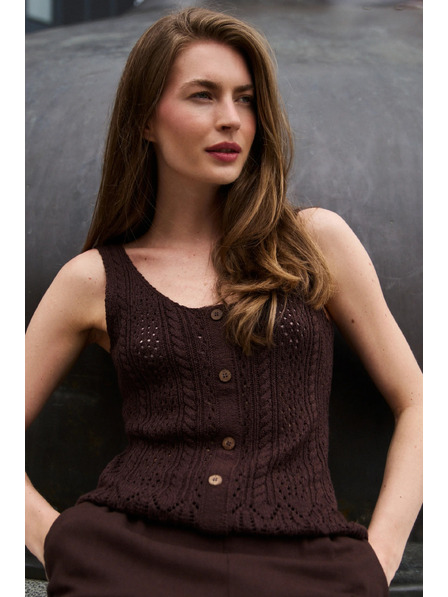 Moodo Blau-braunes Top Moodo
