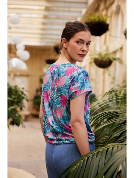 Moodo Gemusterte Bluse blau Moodo