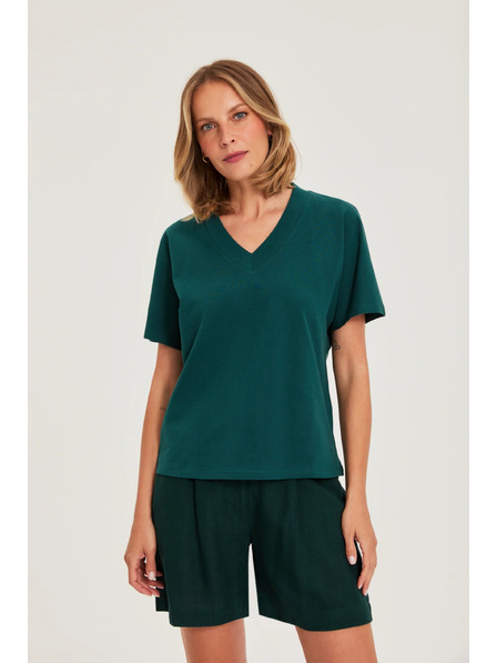 Moodo Glattes grünes T-Shirt Moodo