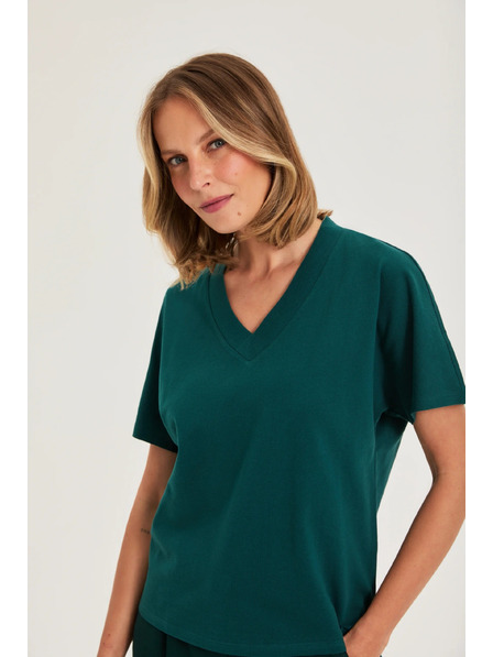 Moodo Glattes grünes T-Shirt Moodo