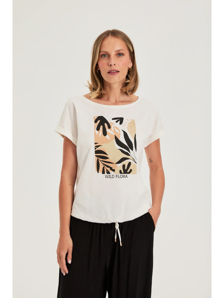 Moodo T-Shirt mit Druck weiß Moodo