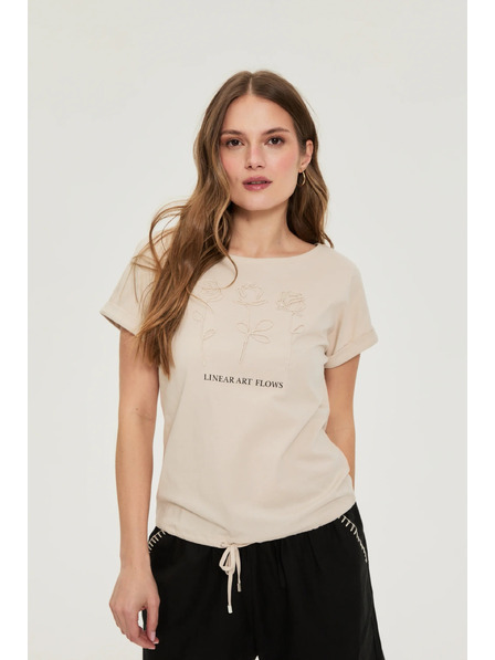 Moodo Baumwollbeige Bluse Moodo