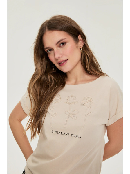 Moodo Baumwollbeige Bluse Moodo