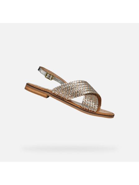 Geox Silberne Damen-Sandalen Geox Maddalusiac