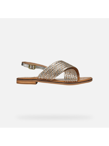 Geox Silberne Damen-Sandalen Geox Maddalusiac