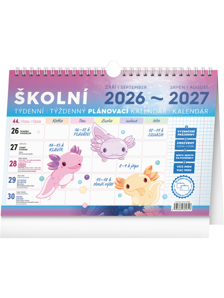 NOTIQUE NOTIQUE Schulplanungskalender mit Haken 2027, 30 x 21 cm